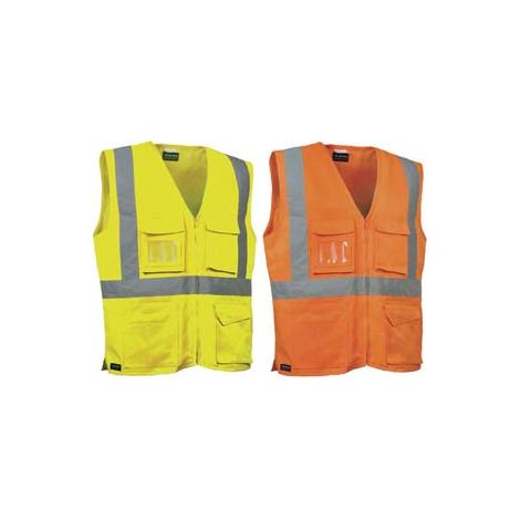 GILET SEKI AD ALTA VISIBILITA'  tg.M  giallo fluo/navy    COFRA