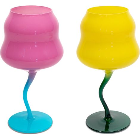 WD LifeStyle Set 2 Calici Cocktail 450 Ml Giallo petrolio, Rosa e Azzurro (1/3)