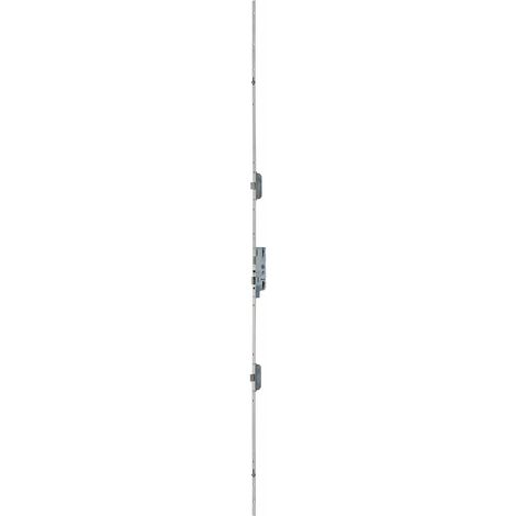 Serrure crémone encastrée Fercomatic pour porte d'entrée – Verrouillage 3 points – Compatible bois et PVC – Entraxe 70mm – Têtière 16mm – Ferco By Thirard