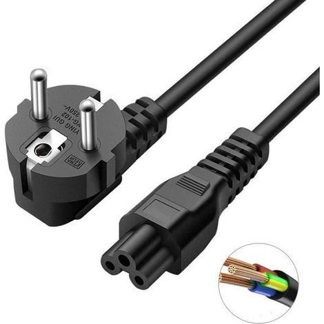 DTK IEC320 C5 Câble d'alimentation Chargeur Secteur pour Ordinateur Portable HP Dell ASUS Acer Sony Lenovo Samsung 1.8M (1/4)