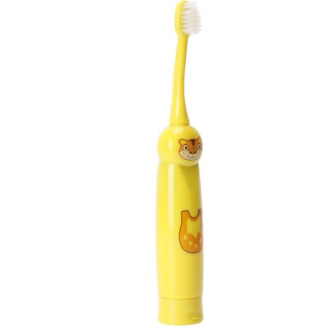 Elektrische Kinderzahnbürste mit Cartoon-Motiv, wasserdicht, Geschenk zur Zahnreinigung, gelb (1/5)
