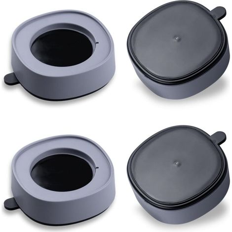 4 Pièces Pied Anti Vibration Machine à Laver Gris Patins Anti-Vibration Universels avec Grande Ventouse Amortisseurs Antidérapants pour Lave-Linge Sèche-Linge et Appareils Ménagers (1/4)