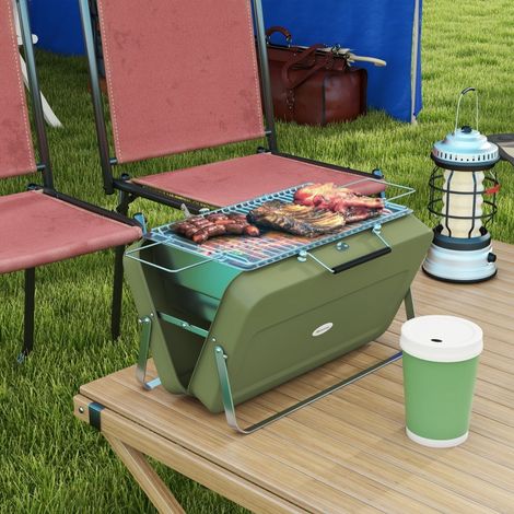 Mini Barbecue à Charbon de Bois Portable 47x30x28 cm, avec Charbon de ...