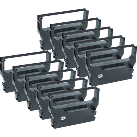 vhbw 10x Ribbon Cartridge compatible with Star SP323, SP342, SP341, SP320, SP317, SP322, SP321 Dot Matrix, Receipt Printer - Black Ink Ribbon (1/4)