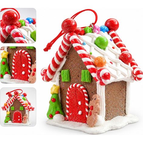 1 Pièce Maison de Noël en Argile Cuite, 7×7.5 cm, Mini Décoration Village de Noël (1/5)