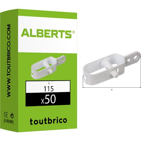 50 tendeurs de fil Ø3 x 115mm blanc - Alberts (1/2)