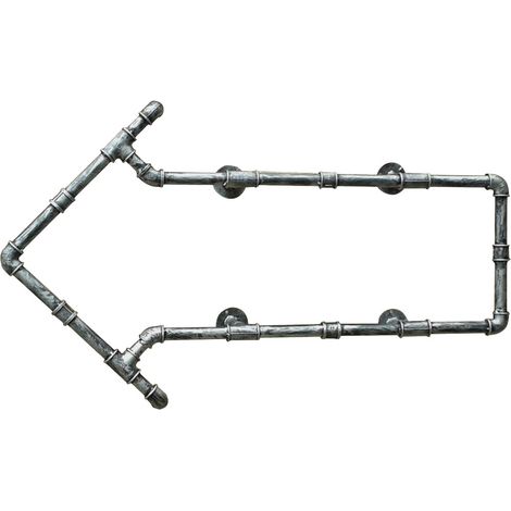 Scaffale da parete Scaffale sospeso Scaffale da soggiorno Tubi industriali Pfeil , metallo, LxH 101x59 cm BHP 991047