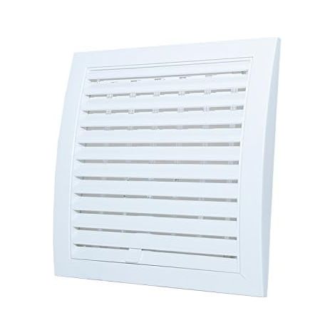 1 Grille d'aération, Volet réglable, Moustiquaire intégrée, Plastique ABS, Pour mur intérieur