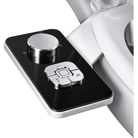 Applicable Pulvérisateur Bidet non électrique avec double buses rétractables autonettoyantes - Nettoyage avant et arrière - Bouton poussoir réglable pour eau froid (1/5)