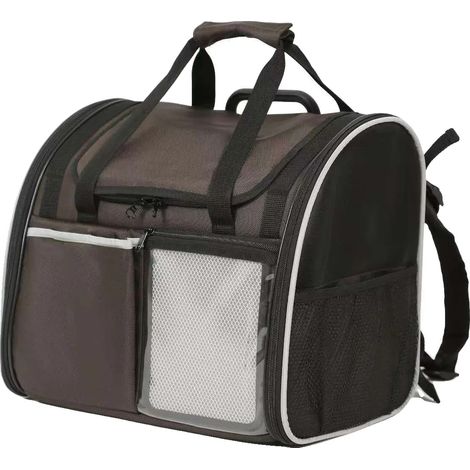 Bolsa transportadora para mascotas, diseño versátil, características a prueba de fugas, color negro. (1/2)