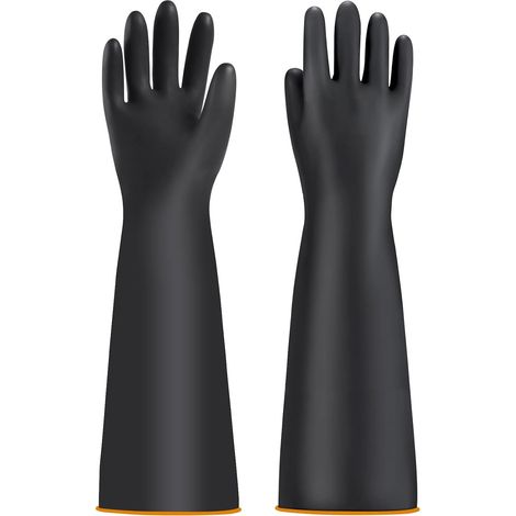 CSPARKV Gants de protection chimiques pour homme - Gants industriels chimiques - Gants longs imperméables - Gants de bassin - Gants de travail résistants à l'acide et aux alcalins (55,9 cm) (1/5)