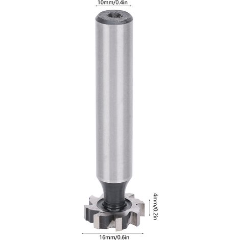 Starrer T-Nutfräser mit geradem Schaft aus Schnellarbeitsstahl (HSS) für halbkreisförmige Nutfräser, 4 x 16 x 10 mm (1/5)