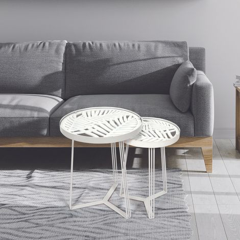 Ensemble de 2 tables gigognes avec plateau ajouré (1/5)