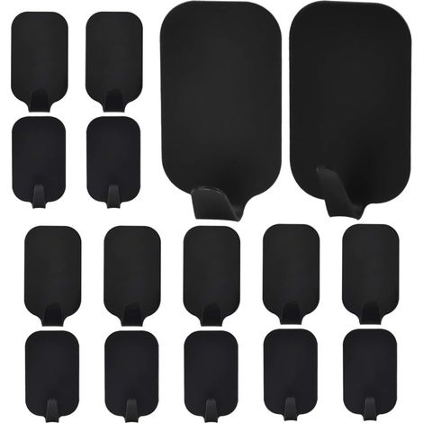 MINKUROW 16 Piezas Ganchos Autoadhesivos Ganchos De Pared De Baño De Acero Inoxidable Toallero Impermeable Para Albornoz Abrigo Toalla Bolsas Para Llaves Hogar Cocina Baño Negro (1/5)