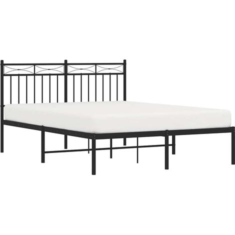 Estructura cama sin colchón con cabecero metal negro 135x190 cm vidaXL (1/5)