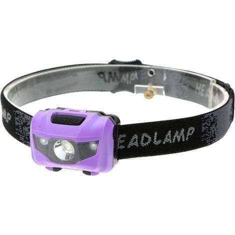 Lampe frontale LED, modes haut/faible/SOS, étanche, design léger (violet) (1/5)