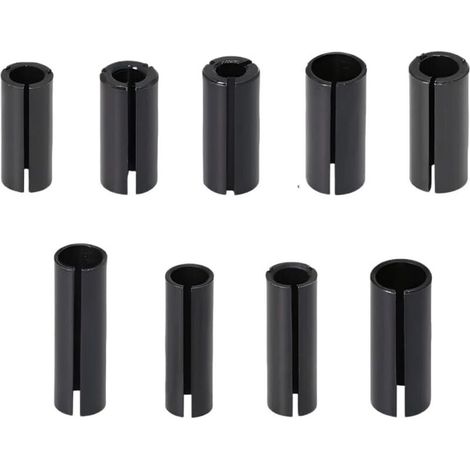 Lot de 9 manchons de réduction pour défonceuse - Pince de serrage - 9 tailles - Chuck Collet - Tige adaptateur pour défonceuse - Douille de serrage pour défonceuse (1/5)