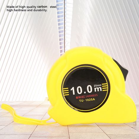 Ruban Mètre Acier Carbone 10 m Rétractable Règle Flexible Outil de Mesure Menuiserie (1/5)