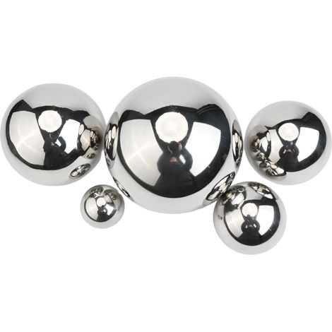 Grandes boules de jardin décoratives en acier avec finition miroir réfléchissante pour extérieur, cour, patio, couloir ou étang, résistant aux intempéries et résistantes, argent, lot de 1 (1/5)