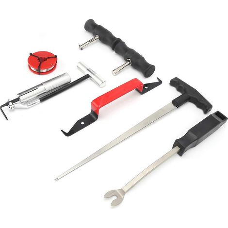 Kit de démontage de pare-brise professionnel en 7 pièces, comprenant tous les outils nécessaires pour le démontage du pare-brise automobile. (1/4)
