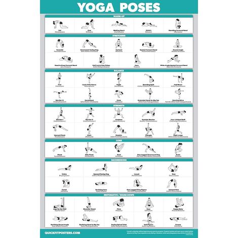 Yoga Position Exercise Poster - Asana Yoga Pose Chart - 18 x 24 Inches (1/5)