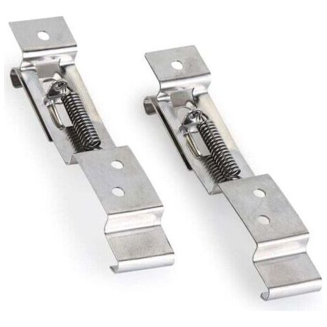 Two trailer license plate holders, one pair of spring loaded stainless steel (120mm) deep license plate holders (1/4)