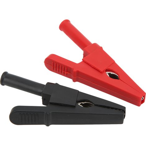 Pince de Test électrique en laiton rouge noir, 10 pièces, trou de 4mm/0,2 pouces 20mm/0,8 pouces, pince de Test en cuivre de Type ouvert pour l'alimentation (1/5)