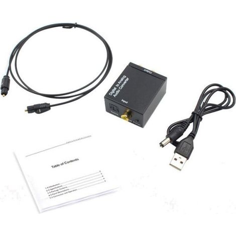 Toslink coaxial optique Numerique a l'adaptateur de convertisseur audio analogique RCA L / R 3.5 mm (1/5)