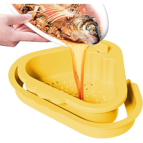 Attrape-Déchets d'Évier Panier Évier Multifonction Lavage Fruits Séparateur Sec-Humide de Déchets de Cuisine pour Restaurant Appartement Hôtel Location (1/5)