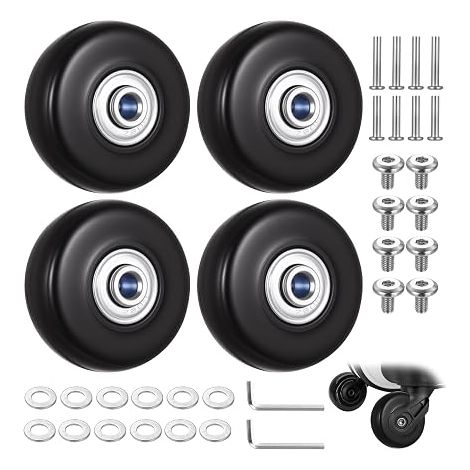 Roulette Valise, 50 x 18 mm Roue en Caoutchouc Universelle, Roulettes Valises, Roues de Rechange Réparation pour Bagages de Voyage (1/5)