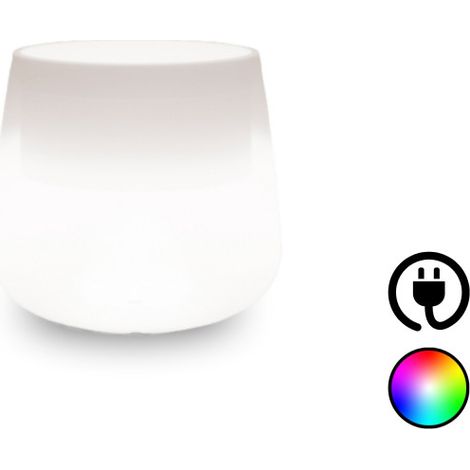 Vase lumineux design moderne Ø53 H55 en polymère résistant avec LED multicolores pour intérieur et extérieur - Fabriqué en Italie - Monacis (1/5)