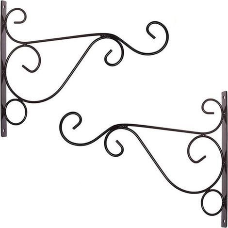 PCS Hängehaken Schmiedeeisen Pflanzenhalter Wandmontage mit Schrauben Wand Pflanzenhänger Hängepflanzenhaken 3121cm Retro für Garten Balkon Laterne Pflanzen Dekor (ohne Hängekorb) - Schwarz ST (1/4)