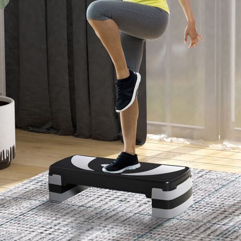 Planche de step, appareil de fitness aérobique, hauteur réglable 10/15/20 cm, supportant jusqu'à 150 kg, 80 x 31 cm (1/4)