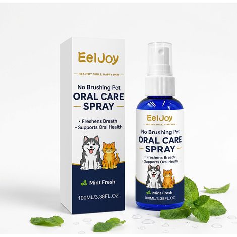 Solution rafraîchissante pour l'haleine des animaux de compagnie contenant des extraits de plantes, adaptée à l'hygiène buccale quotidienne des chats et des chiens – 100 ml (1/5)