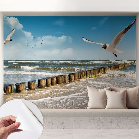 Fotomurale adesivo - murale da parete - Carta da parati autoadesiva - design parete moderno - Paesaggio costiero 208x146 cm (1/5)