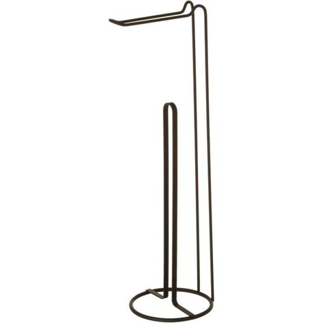Dérouleur papier toilette métal noir 15x15x54cm (1/3)