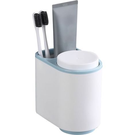 Porte-gobelet magnétique suspendu pour brosse à dents, support à fixation par adsorption pour salle de bain, bleu (1/5)