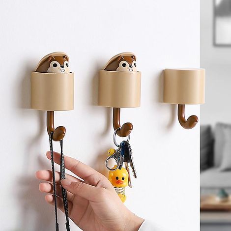 Crochets muraux adhésifs pour organiser manteaux, chapeaux, clés, téléphones et décoration (1/4)