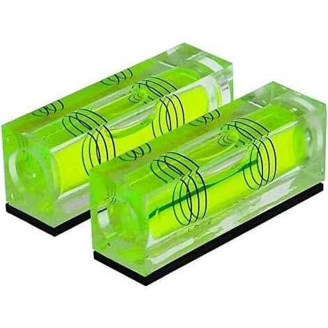 Niveau à bulle haute précision 52x20x15mm – 3 lignes horizontales – Matériau transparent – Fixation magnétique – Lot de 2 (1/5)