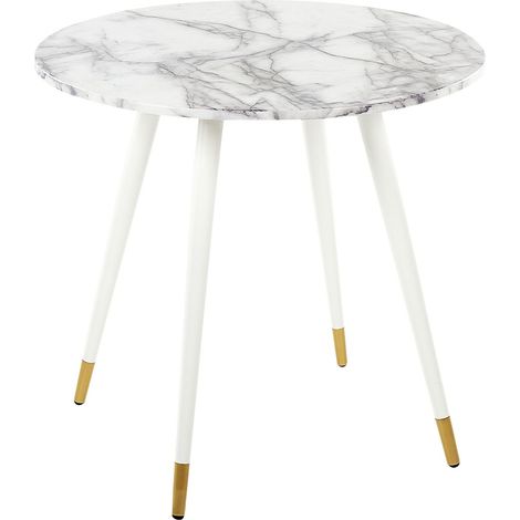 Dining Table GUTIERE White Marble 80 cm 80 cm (1/5)