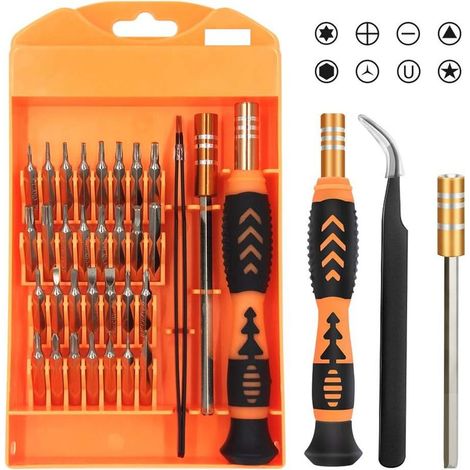 33 in 1 Precision Screwdriver Kit, Mini Repair Tools for Glasses, Phone, Computer, Tablet, Watch, Camera, Jewelry, Toys (1/5)