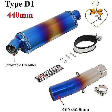 Convient aux systèmes d'échappement des motos Honda CBR500, CBR500X et CB500F (2013-2020) modifiés avec un silencieux à tube intermédiaire et un dB killer (Type D1). (1/5)