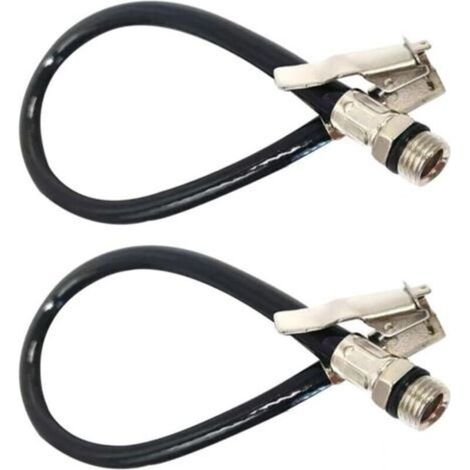 Tuyau de gonflage. embout de gonflage. adaptateur de gonflage avec tuyau en caoutchouc flexible. convient aux vélos. motos et voitures. ensemble de 2 pièces. (1/5)