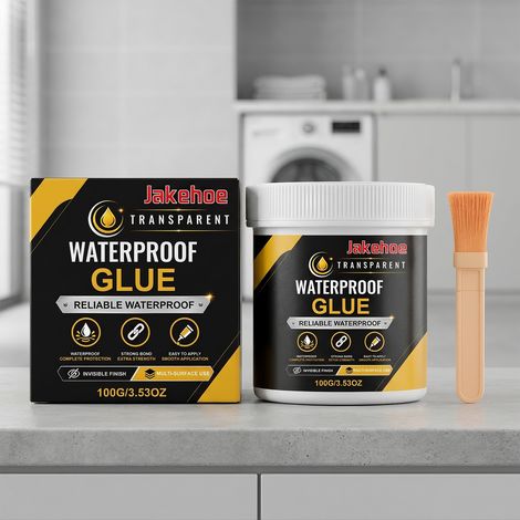 Transparenter, wasserfester Klebstoff, geeignet zum Abdichten und Ausbessern von Fugen in Wänden und Böden verschiedener Materialien – 100 g Klebstoff x 1, Pinsel x 1 -- DE (1/5)