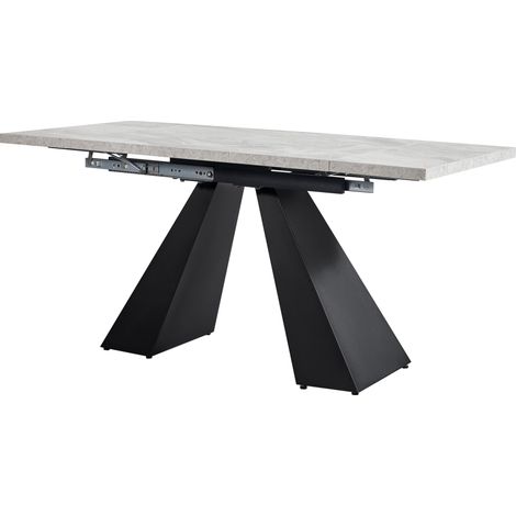 Mesa de comedor extensible 99-159 x 74 x 77 cm MDF y metal gris (1/5)