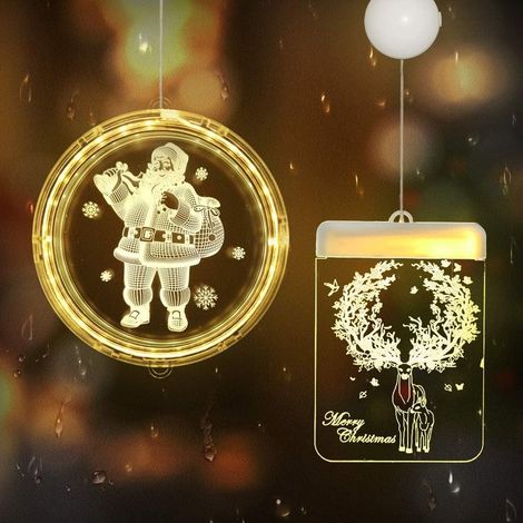 Lumières de Noël Decoration Noël Exterieur,Lumières d'arbre de Noël 3D suspendues,guirlande Noël sapin pour décorations de chambre à coucher d'arbre de Noël intérieur extérieur (3 styles) GROOFOO (1/4)