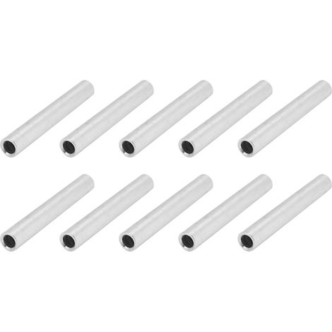 Lot de 10 bornes d'isolation rondes en alliage d'aluminium non filetées, diamètre extérieur 6 mm, longueur 43 mm (1/5)