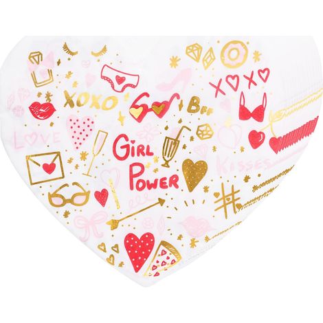 Lot de 20 serviettes de table en forme de cœur pour fête fille et enterrement de vie de jeune fille JGA Cœurs, mariage, fiançailles, célébration, serviettes décoratives Rouge doré (1/5)