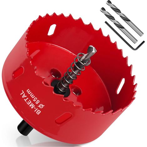 Scie Cloche 85mm, HSS M42 Bi-Métal Scies-cloches Bois 1 Pièce Rouge (1/5)