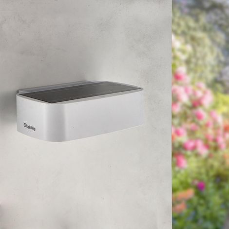 Applique Murale Solaire LED Plit 1.7W Blanche, Eclairage Extérieur avec Capteur Crépusculaire, 4000K (neutre), Protection IP65, Autonomie 6-8h. Idéal pour une utilisation en extérieur. (1/5)